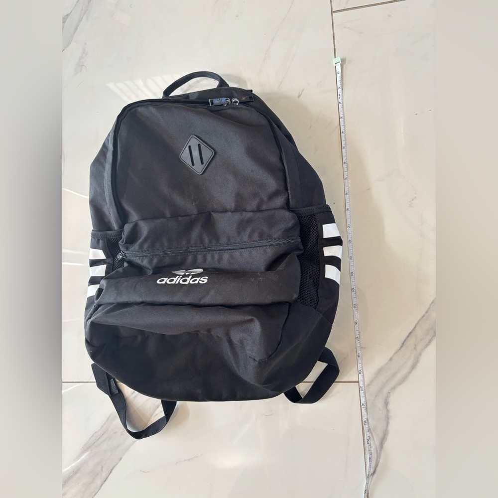 adidas Black Trefoil Logo Backpack with White Accents - Picture 11 of 13
